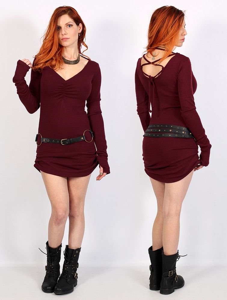 Toonzshop Nikkäa Sweater Dress Klänning Dam Wine | PEYQM-0697