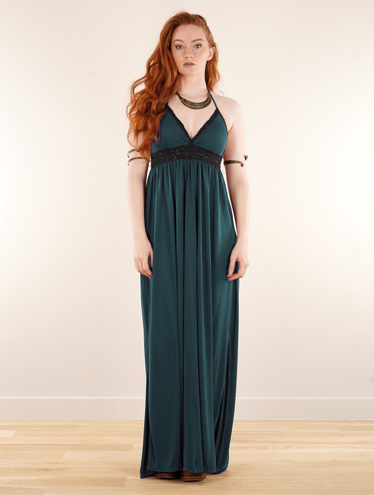 Toonzshop Nolofinwe Strappy Bare Back Long Dress And Harem Pant Overalls Klänning Dam Blå | HNLMJ-3497