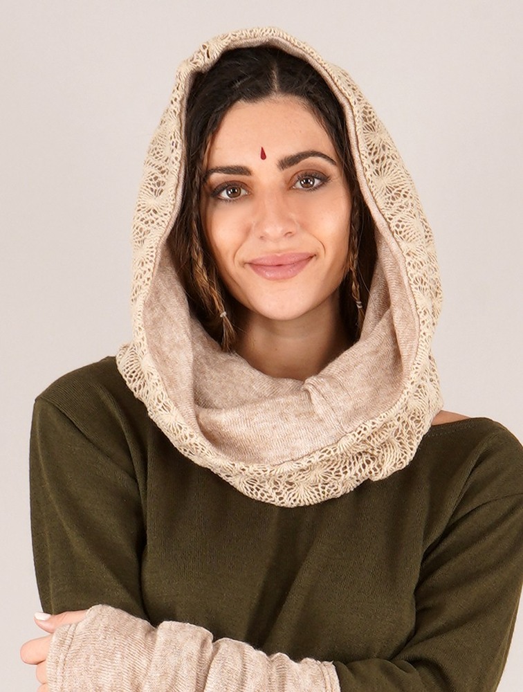 Toonzshop Oöna Crochet Snood Scarf Halsduk Dam Beige | HDVWT-8510