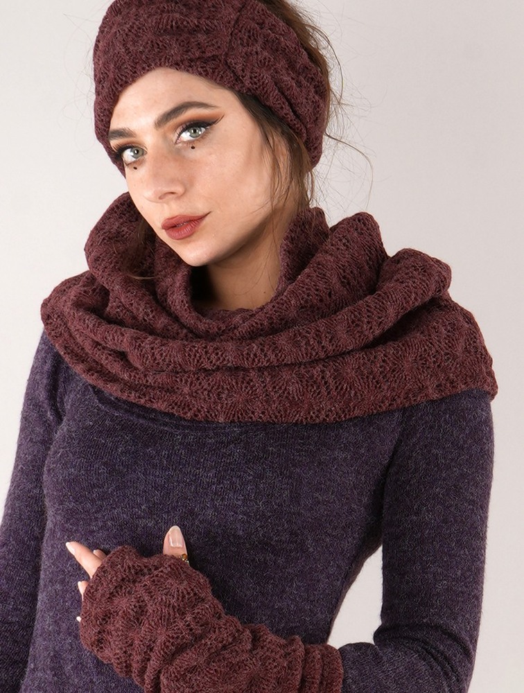 Toonzshop Oöna Crochet Snood Scarf Halsduk Dam Wine | OBHNI-7692