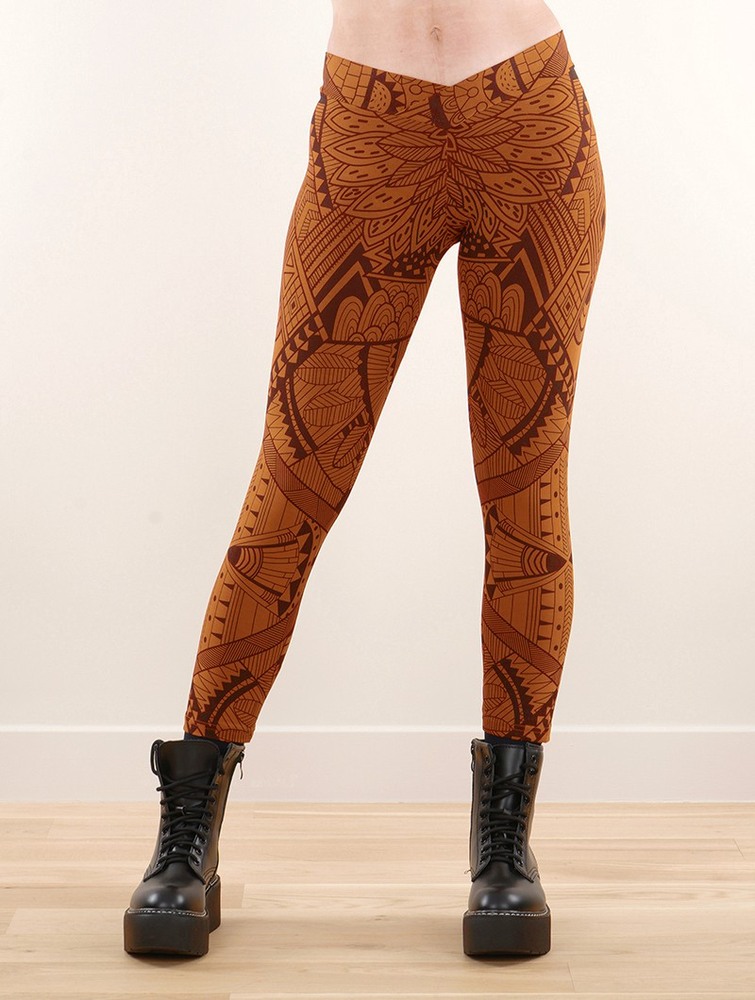 Toonzshop Rinji Africa Printed ¾ Leggings Leggings Dam Rusty | CLJRA-9612