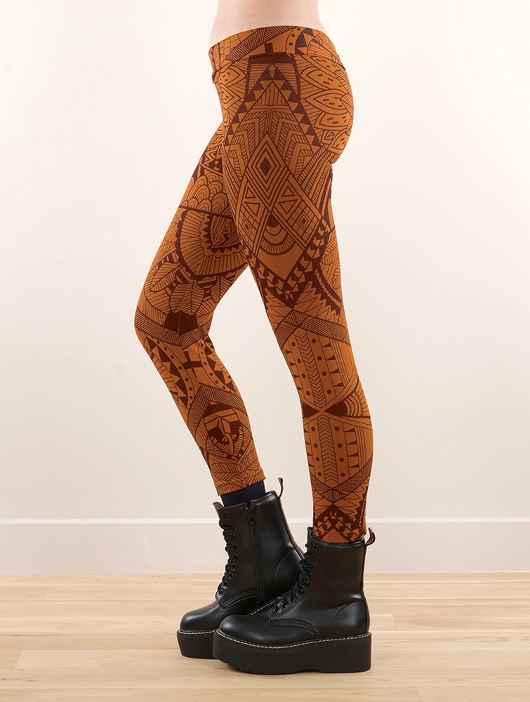 Toonzshop Rinji Africa Printed ¾ Leggings Leggings Dam Rusty | CLJRA-9612