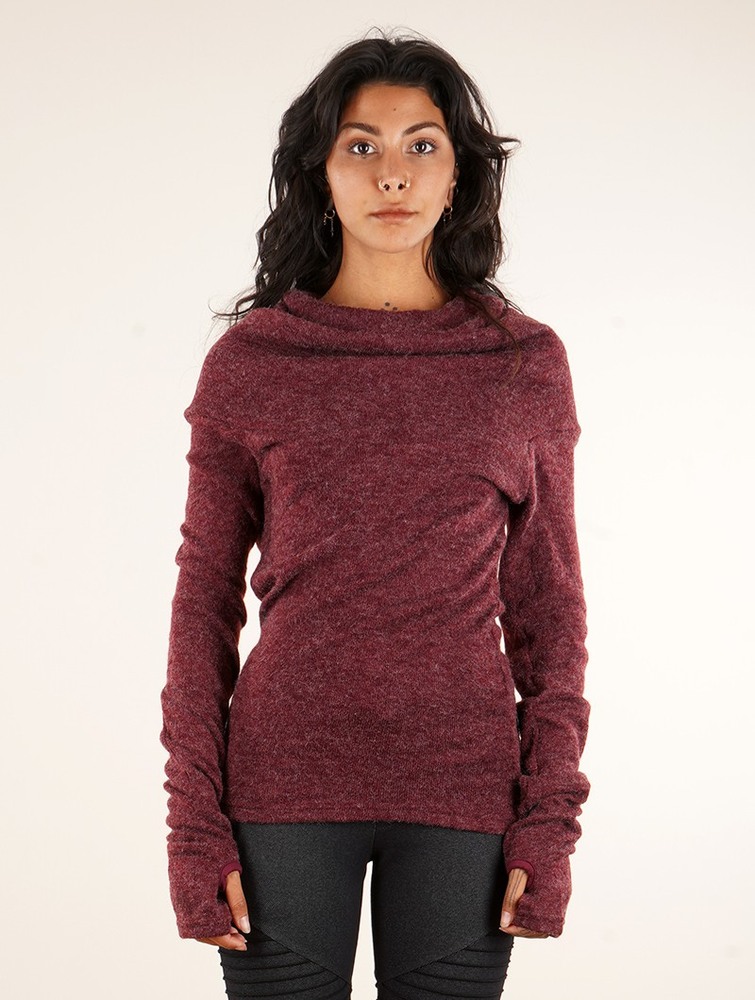 Toonzshop Sadiva Hooded Pullover Pullover Dam Wine | OYBVA-6025