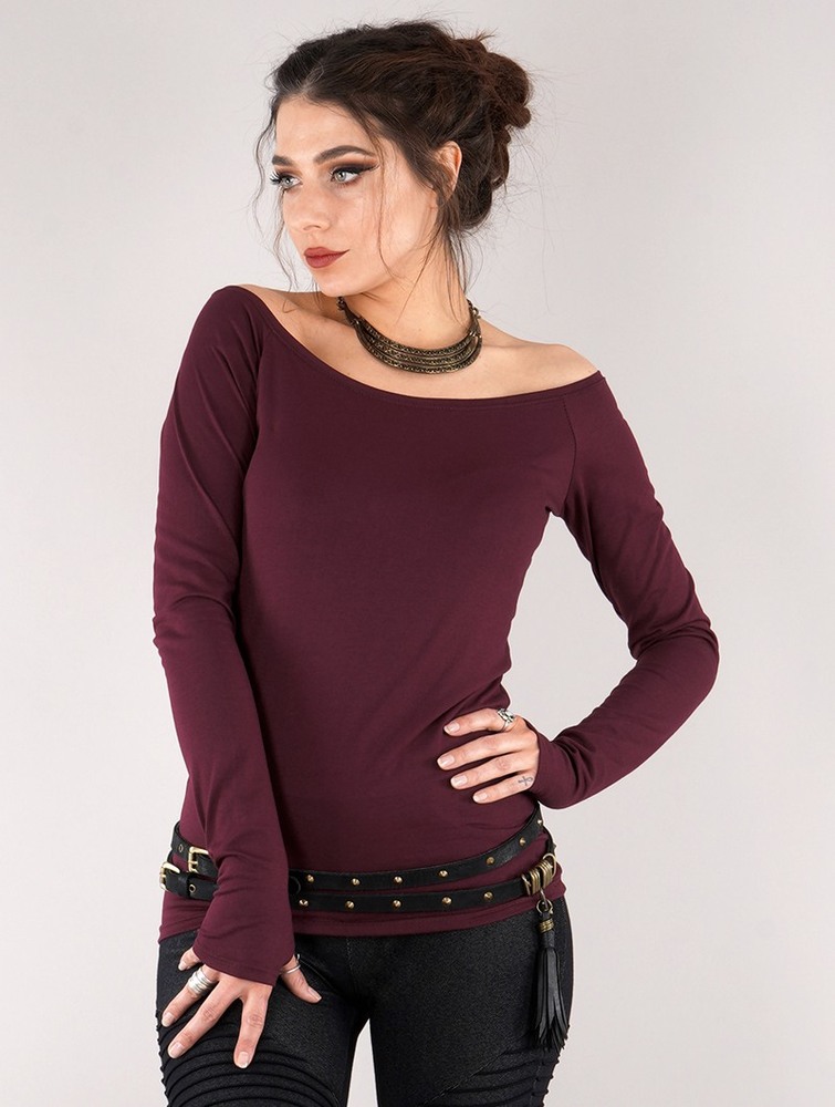 Toonzshop Saädiya Long Sleeve Top Blast Dam Wine | WOKHV-8209