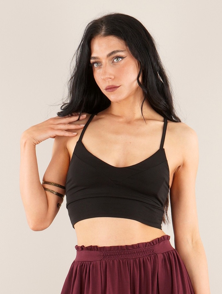 Toonzshop Sat Crop-top Bralette BH Dam Svarta | IKZDV-0176