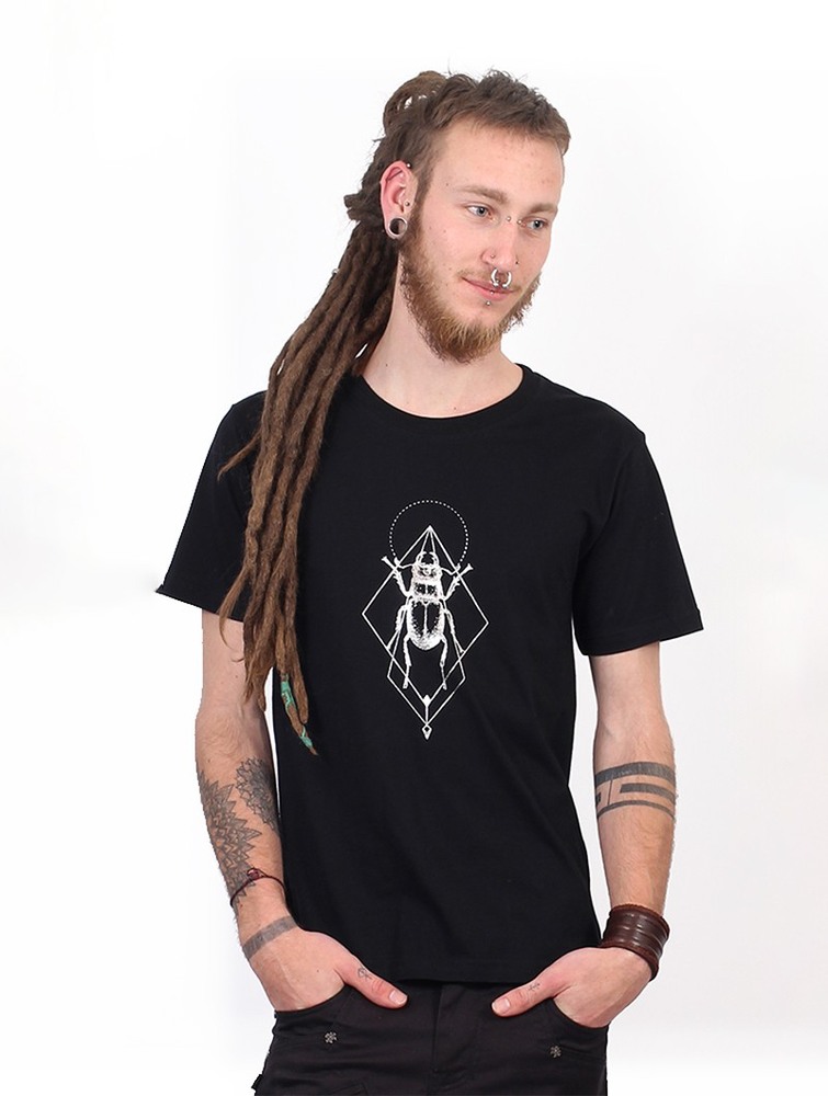 Toonzshop Scarab Spirit T-shirt T-Shirt Herr Svarta Silver | DWXIP-1425