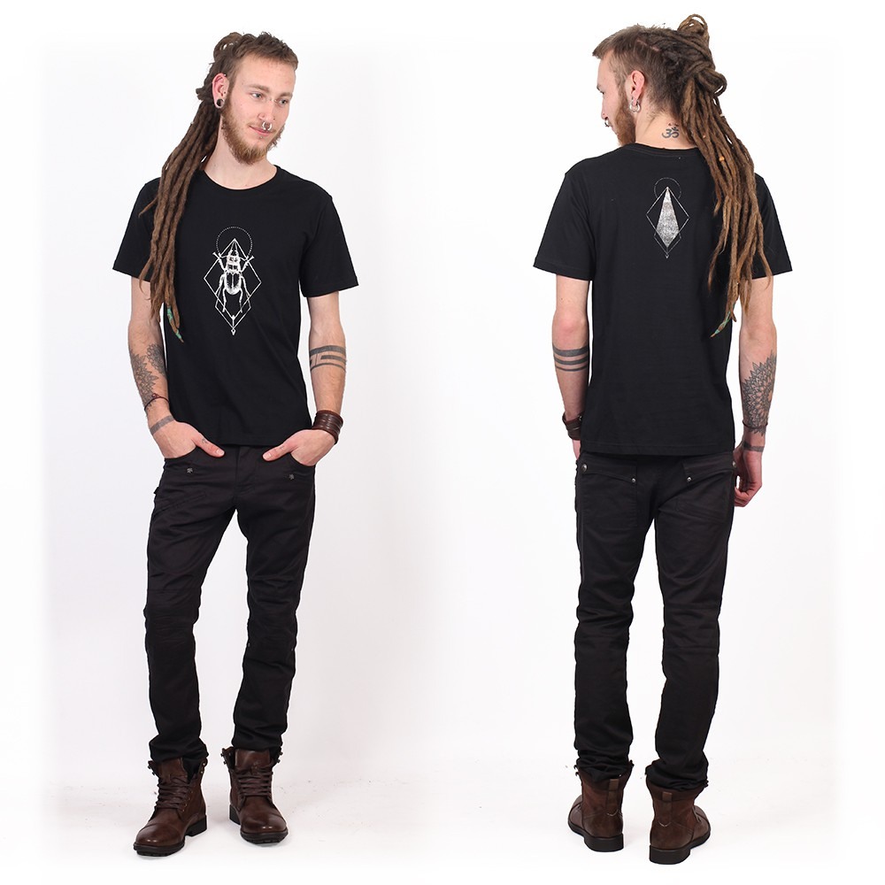 Toonzshop Scarab Spirit T-shirt T-Shirt Herr Svarta Silver | DWXIP-1425