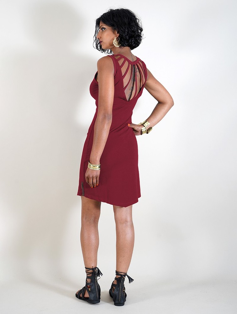 Toonzshop Sumatra Bare Back Dress Klänning Dam Wine | BWGAX-3468