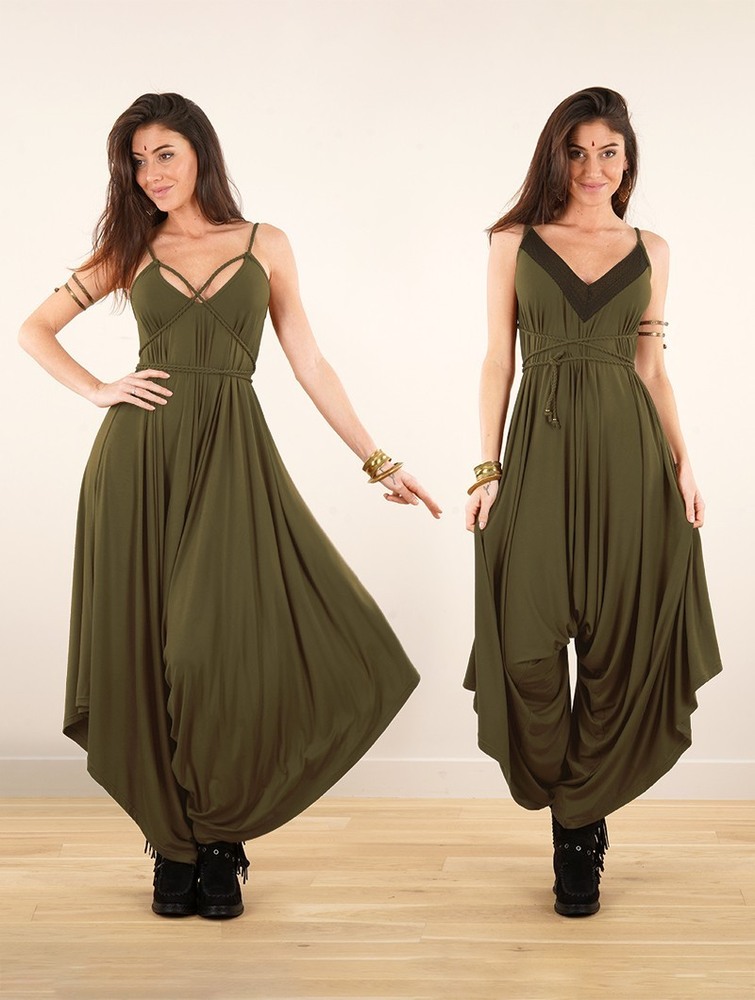 Toonzshop Topäaz Loose And Reversible Strappy Jumpsuit Jumpsuit Dam Khaki | KNRXH-5238