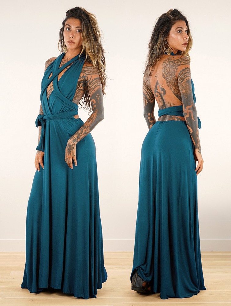 Toonzshop Wakiza Long Infinity Dress Klänning Dam Blå | KFCTO-4206