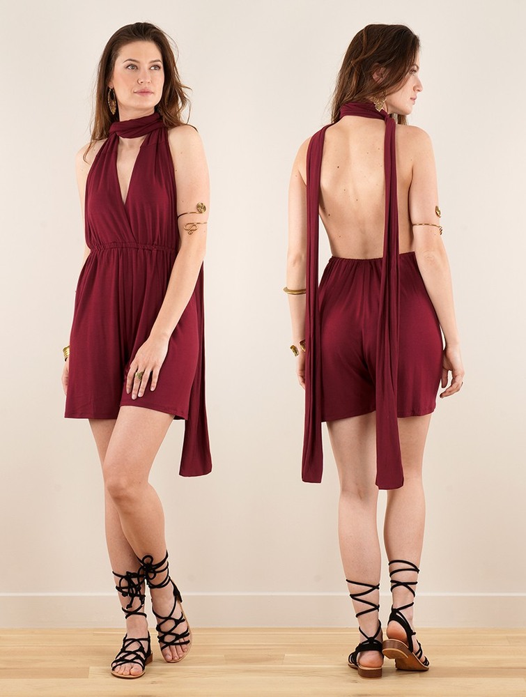 Toonzshop Wakiza Short Infinity Playsuit Playsuit Dam Wine | CXTRB-1394