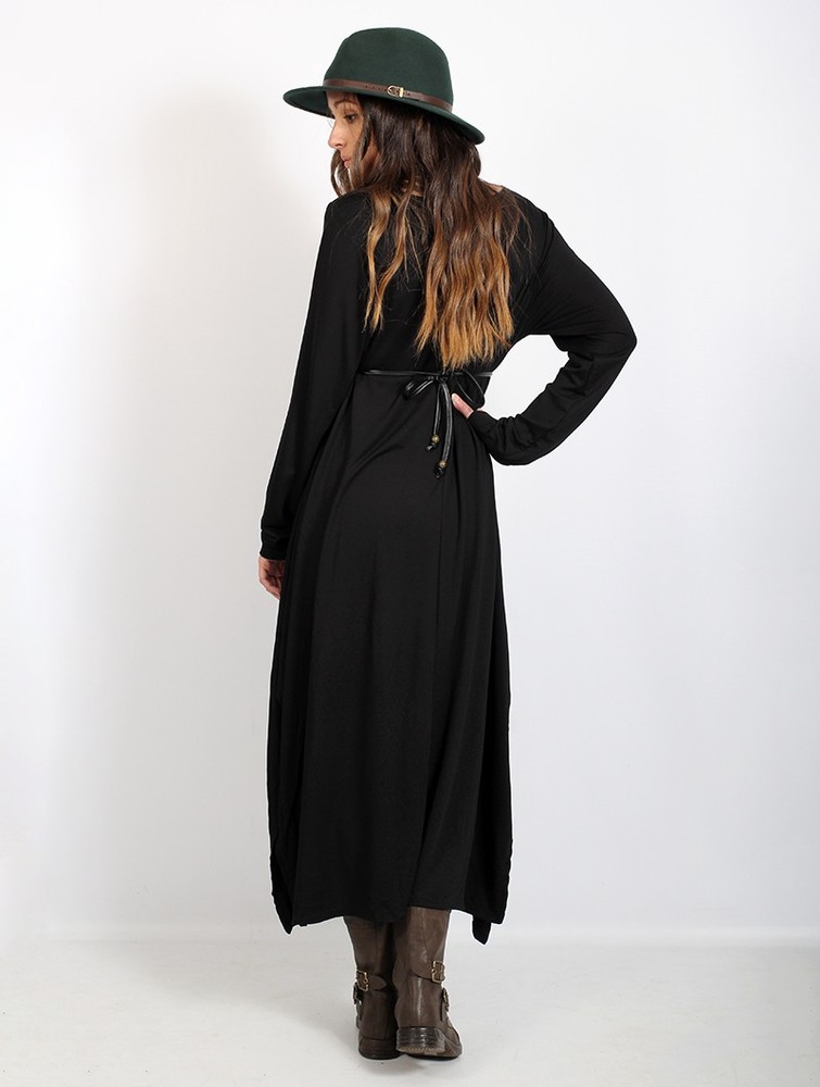 Toonzshop Wasilah Long Sweater Dress Klänning Dam Svarta | RCYFS-1372