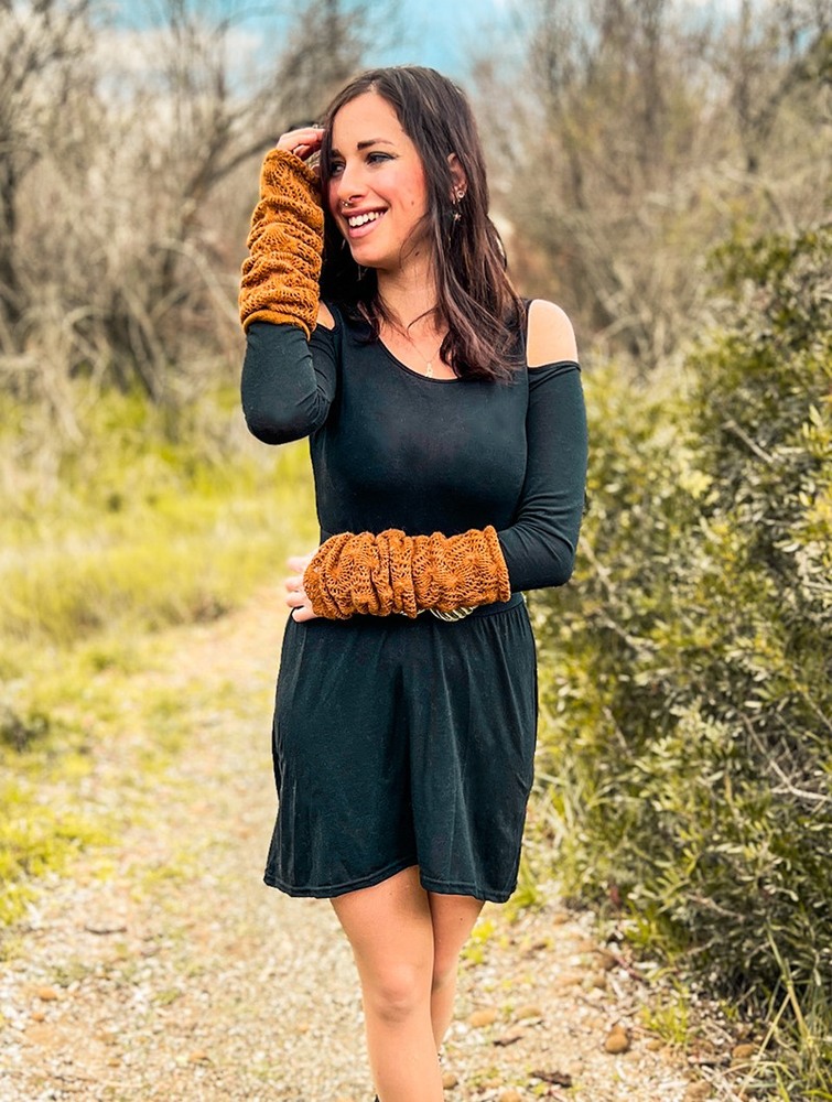 Toonzshop Yüm Crochet Arm Warmers Fingerless gloves-legwarmers Dam Rusty | CWQFY-3201